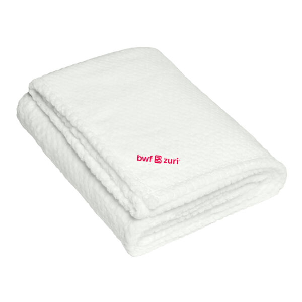 Port Authority Plush Texture Blanket - Embroidered Logo Thumbnail